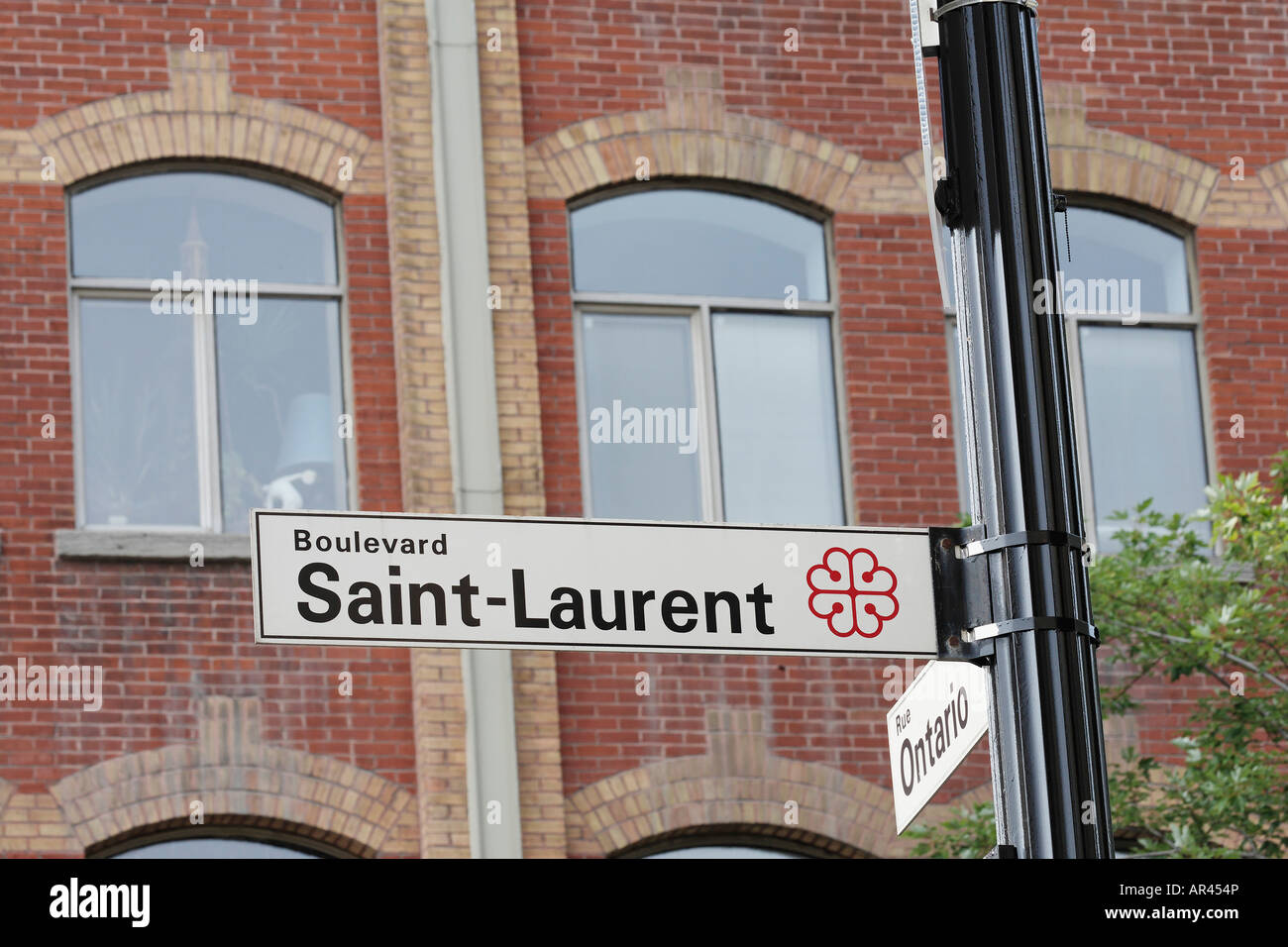 Street sign of Boulevard Saint Laurent Montreal Montreal Quebec Canada