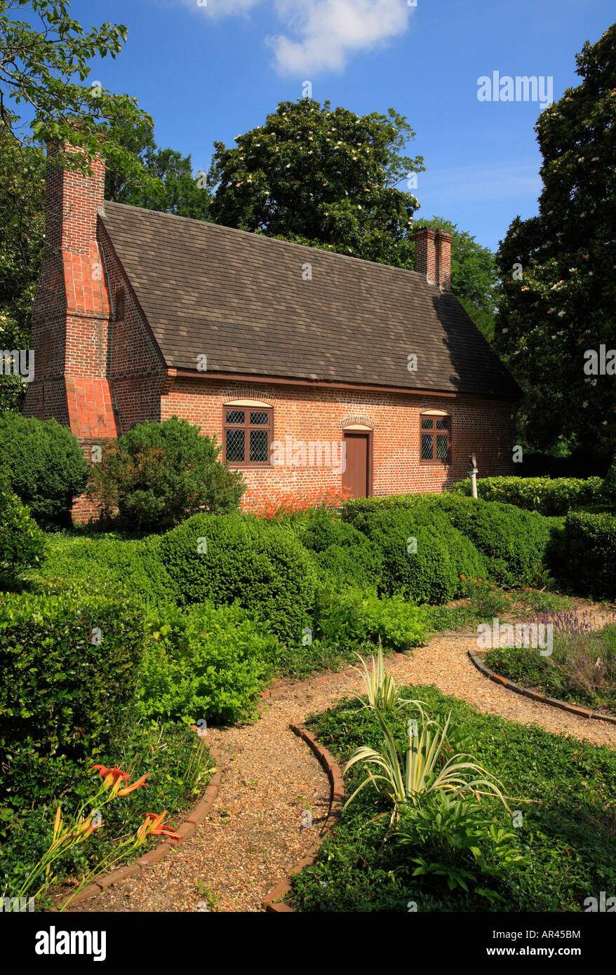 Garden, Adam Thoroughgood House, Virginia Beach, Virginia, USA Stock