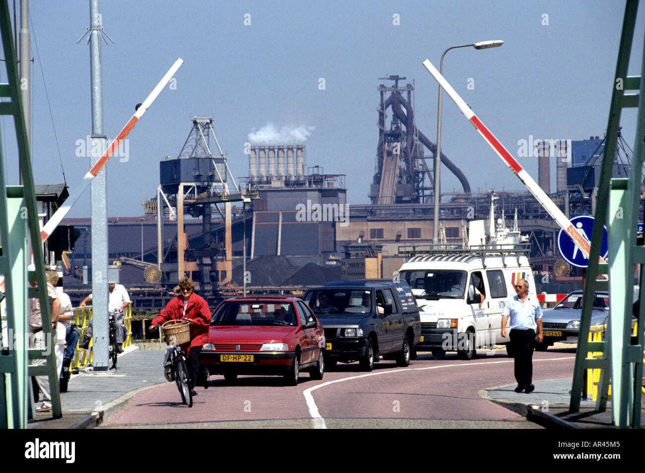 Heavy Industry in Corus IJmuiden Koninklijke Hoogovens gate Stock Photo
