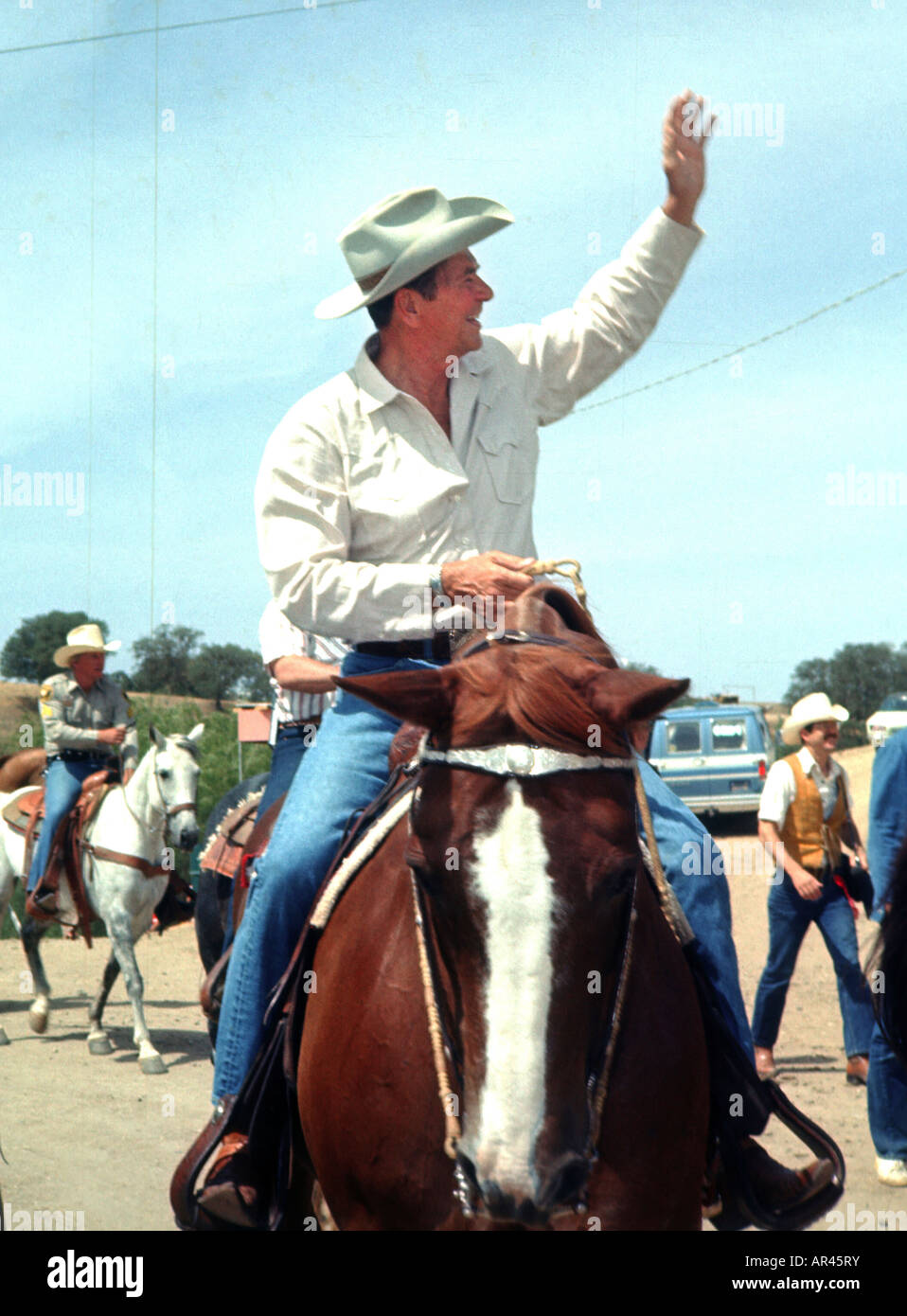 Ronald Reagan in the spring of 1972 in Pasa Robles, California Stock Photo