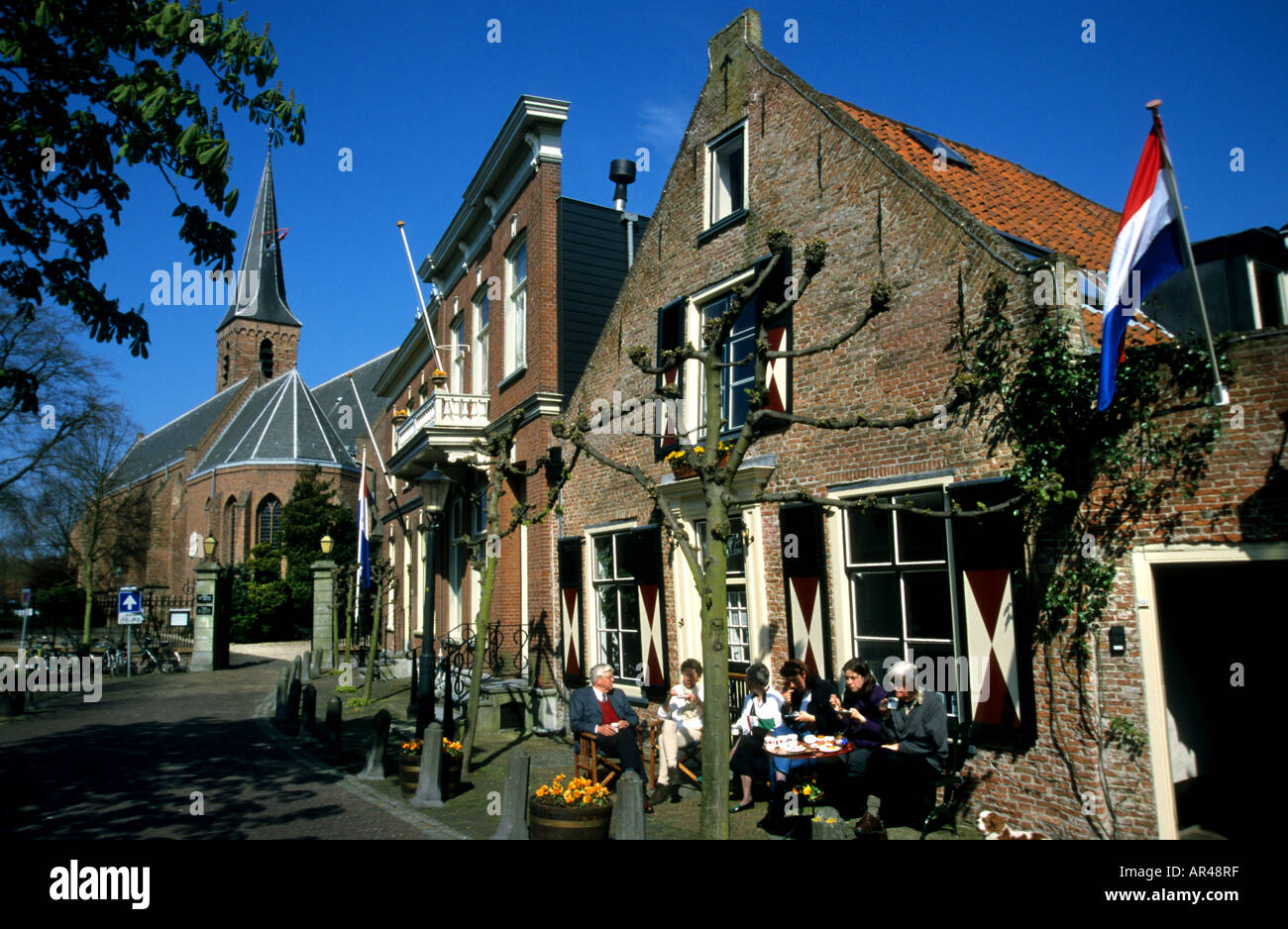 Netherlands South Holland Zuid Holland Monument Historic Architecture Wassenaar dorpstrraat restaurant bar Stock Photo
