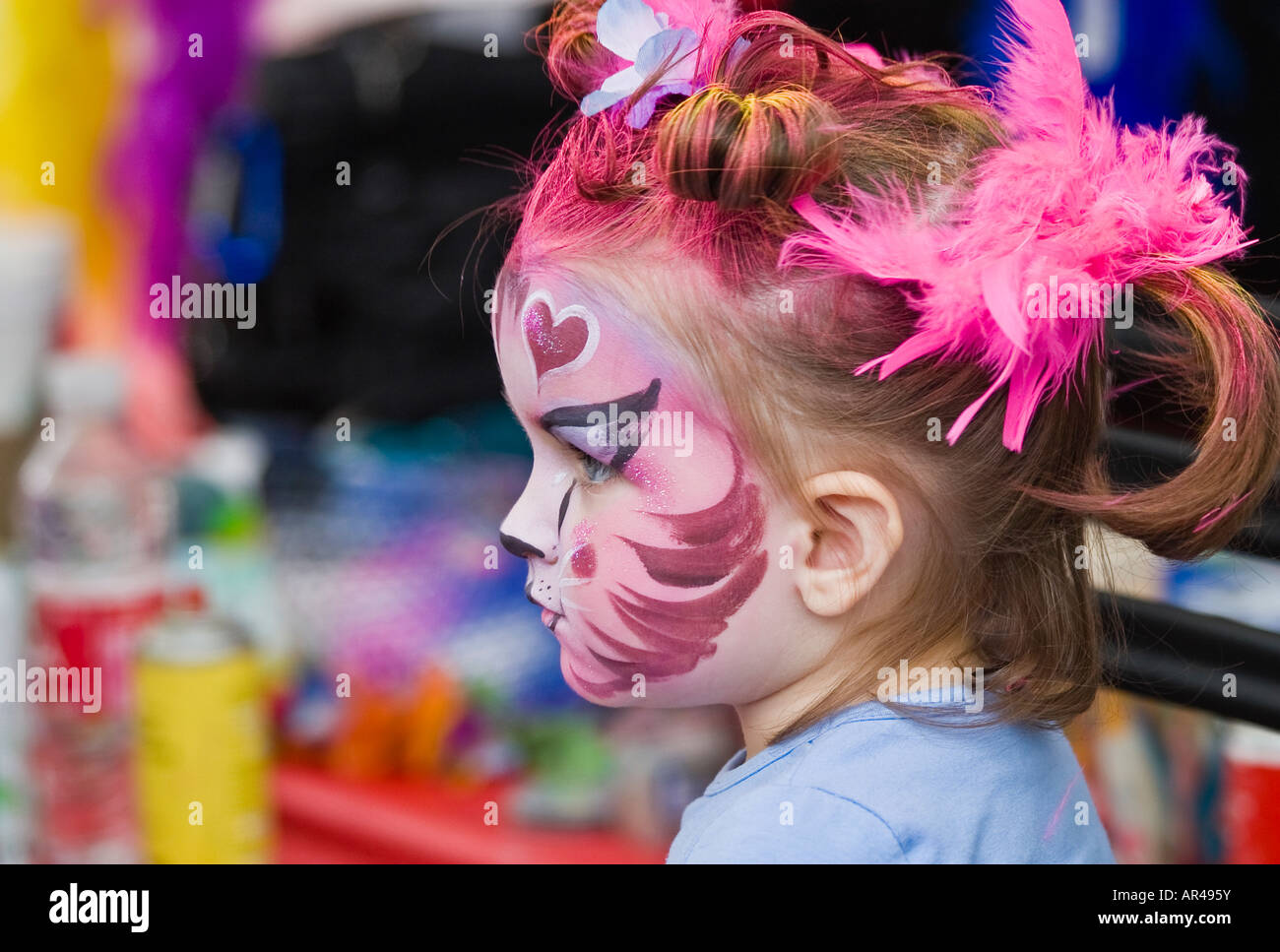Little girl s portrait with decorative makeup Stock Photo - Alamy