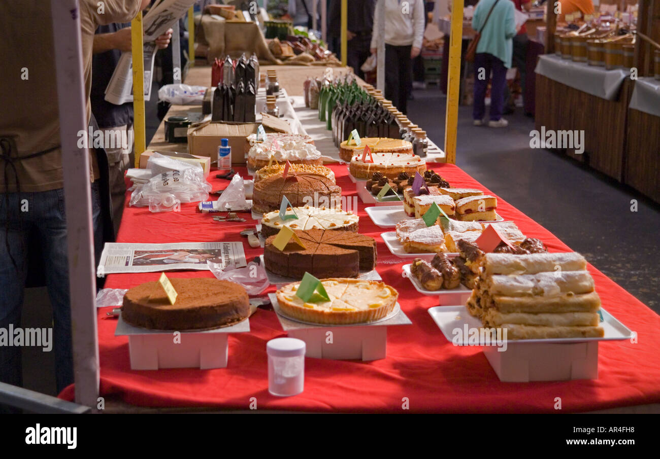 cake stall in Spitalfields market Stock Photo Alamy