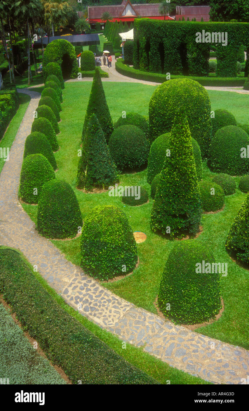 Topiary garden at Nongnooch Village theme park, Pattaya, Thailand Stock Photo