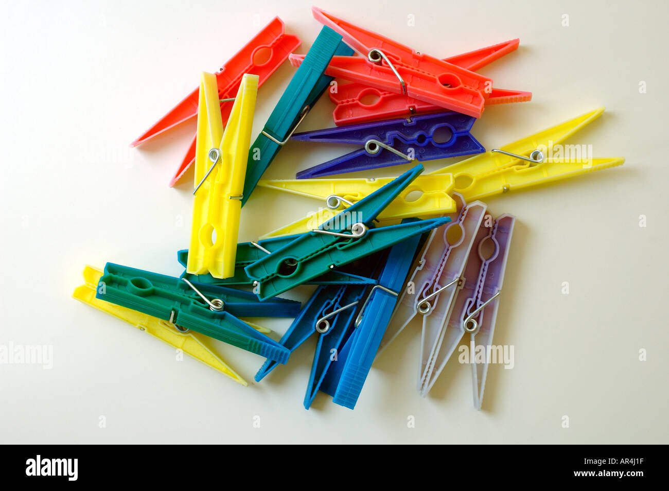 Plastic clothes pins Stock Photo Alamy