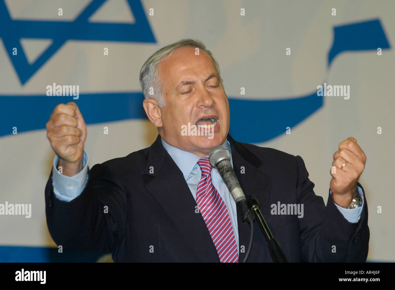 Former Israeli prime minsiter Binyamin Netanyahu September 2005 Stock Photo