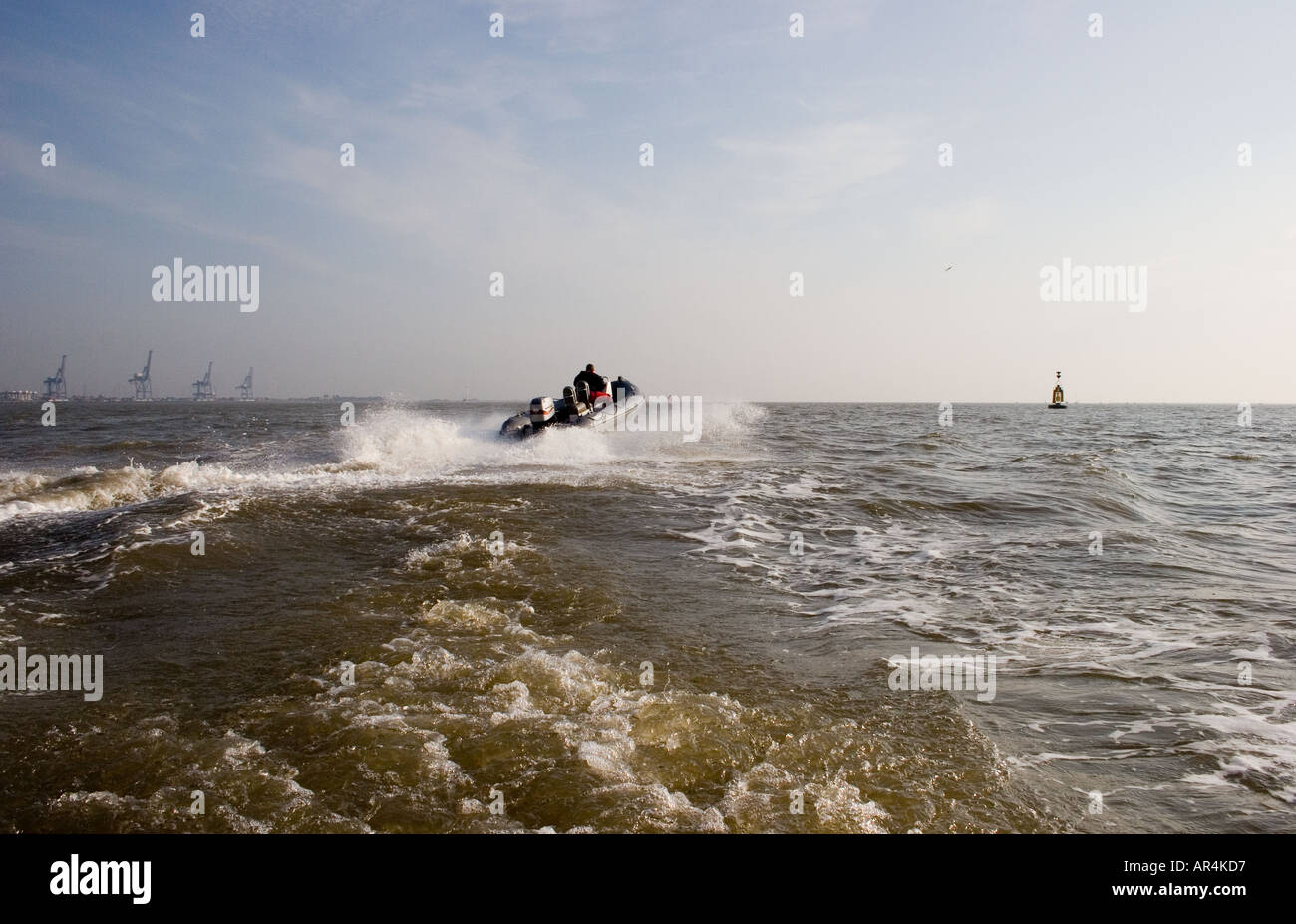 speedboat speeding about in the sea Stock Photo - Alamy