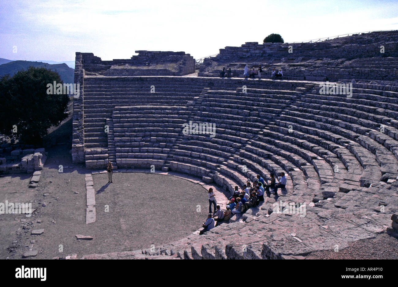 Segesta Sicily Greek theatre 3rd century BC Stock Photo