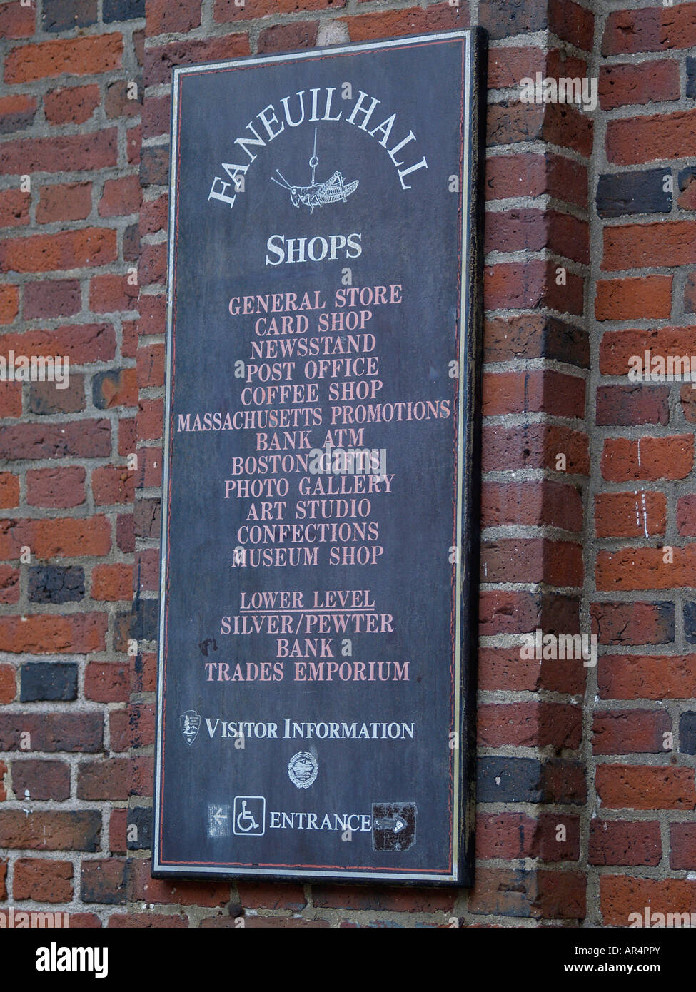 Sign at Faneuil Hall Boston Mass Stock Photo