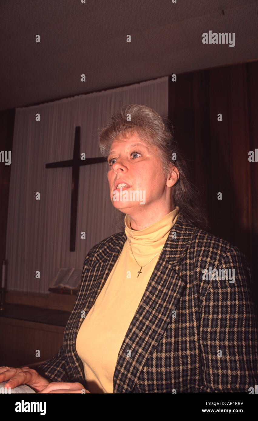 Female Methodist Pastor speaking in church. Wilber United Methodist