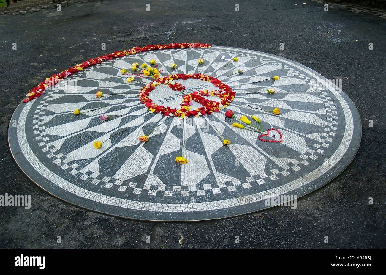 The Imagine Memorial to John Lennon Strawberry Fields Central Park New York City Stock Photo