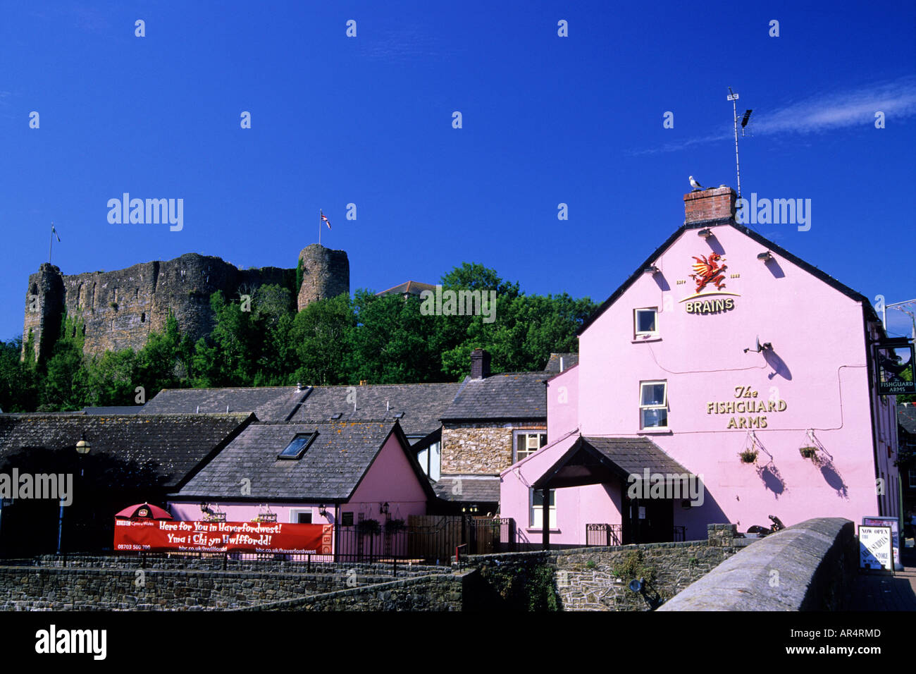 The Fishguard Arms Haverfordwest Castle Pembrokeshire West Wales Stock