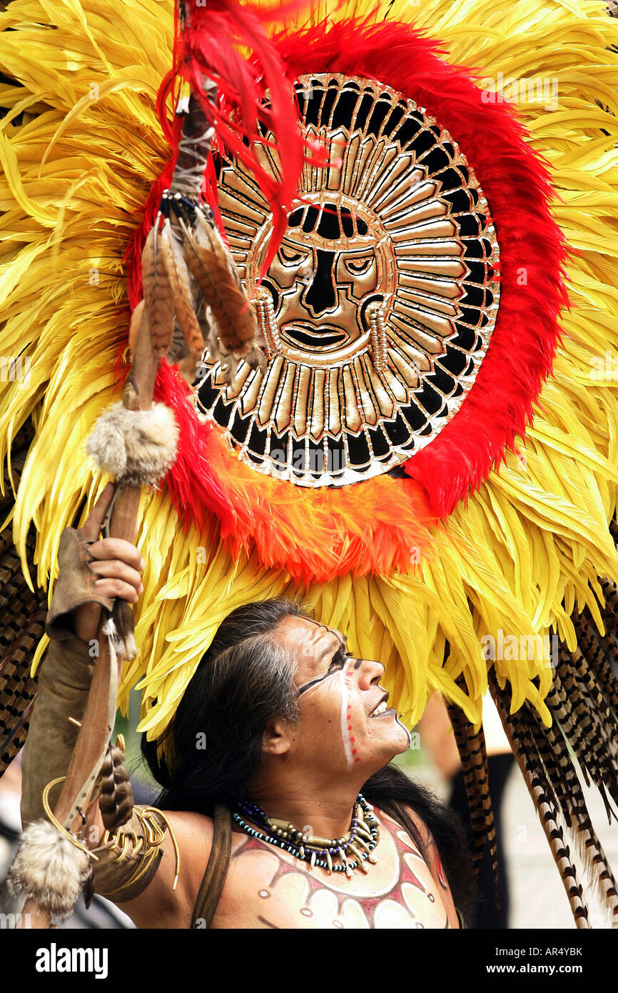 Performance showing the ancient Mayan ballgame Pok-Ta-Pok, Berlin, Germany Stock Photo