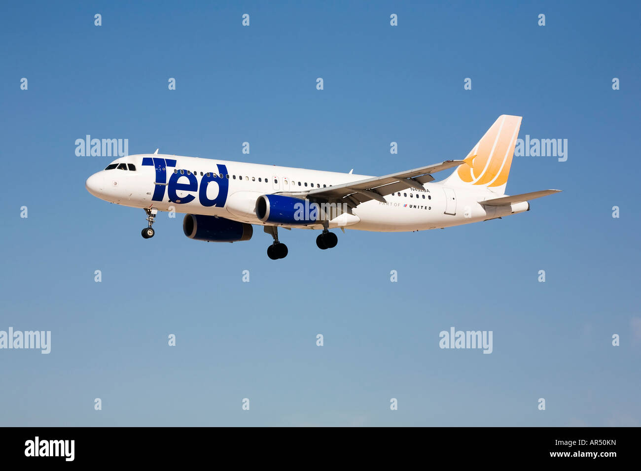 An Airbus A319 of TED United Airlines on final approach Stock Photo Alamy