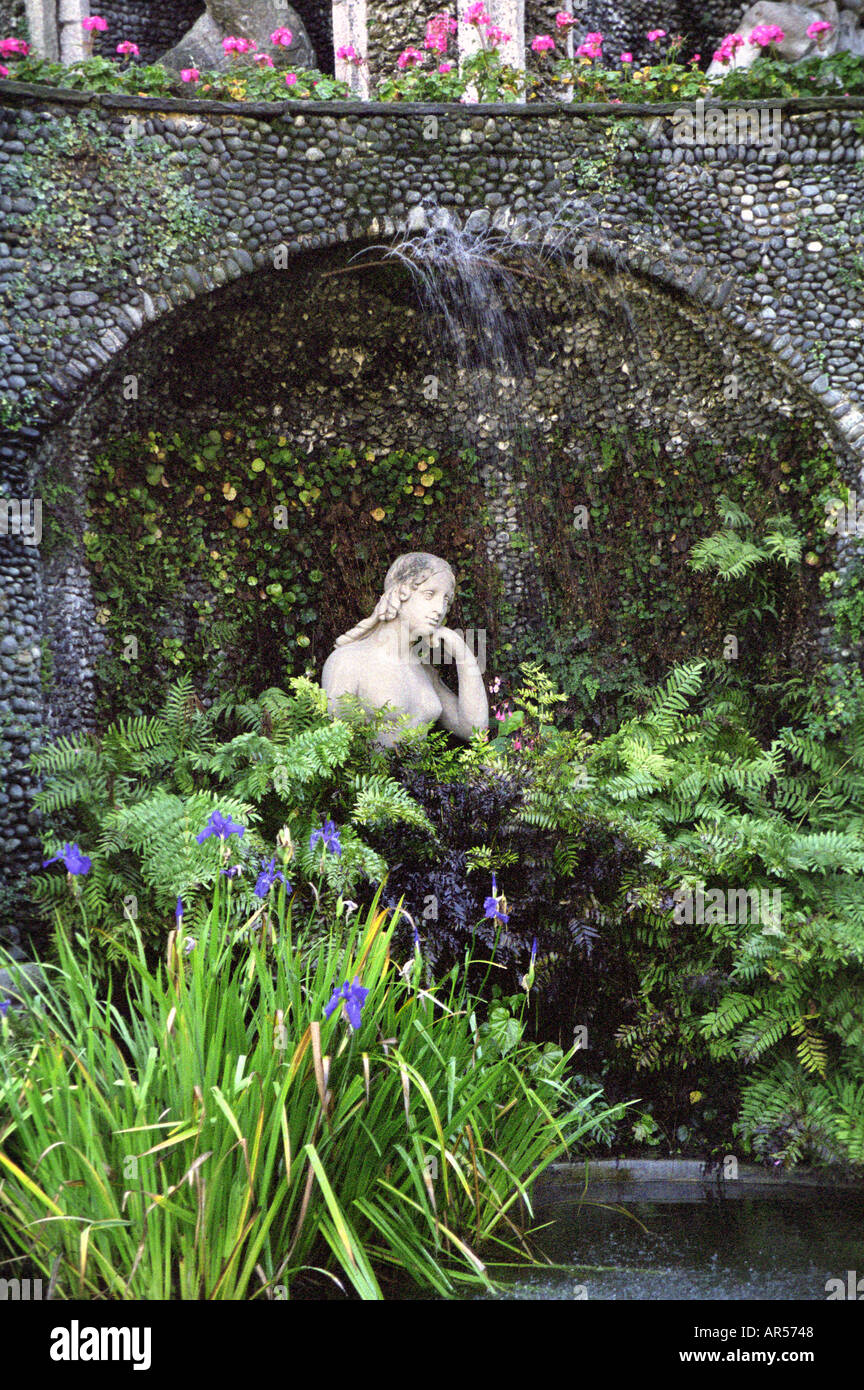 Statue in garden, Isola Bella, Italian Lakes, Italy Stock Photo