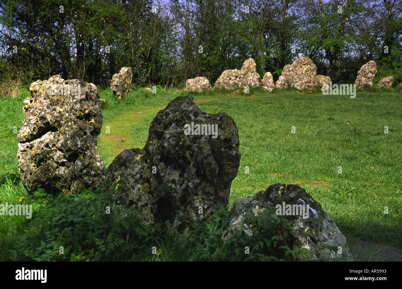 The Rollright Stones Kings Men in Oxfordshire England UK Stock Photo