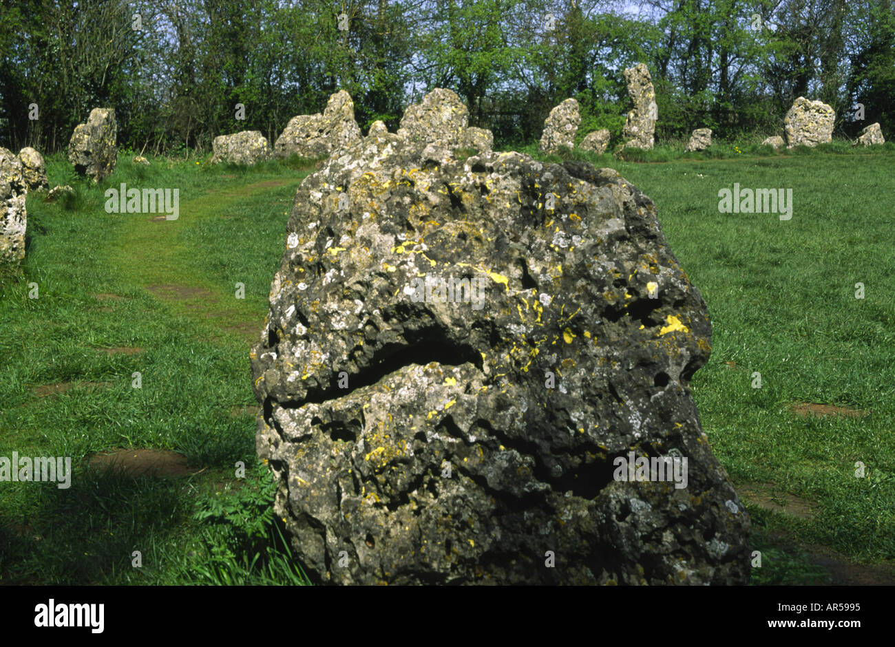 The Rollright Stones Kings Men in Oxfordshire England UK Stock Photo
