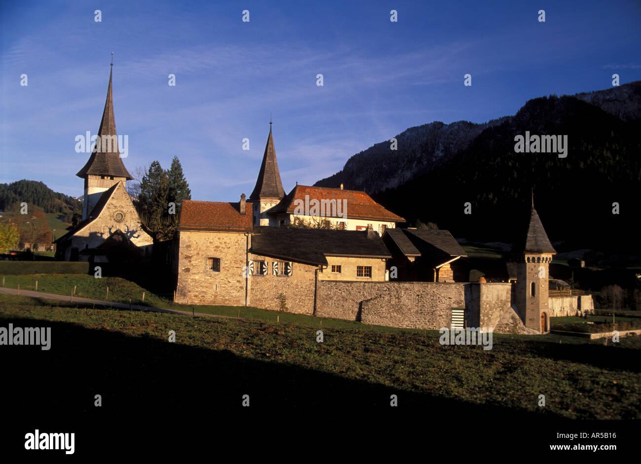 Castle Rougemont Canton Vaud Switzerland Stock Photo