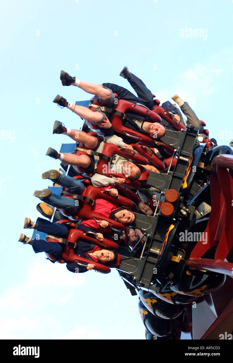 Nemesis Inferno roller coaster at Thorpe Park, Surrey, UK Stock Photo -  Alamy