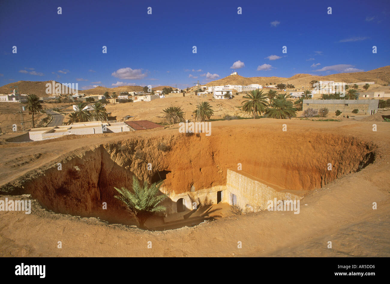 Underground dwellings Matmata Tunisia Stock Photo