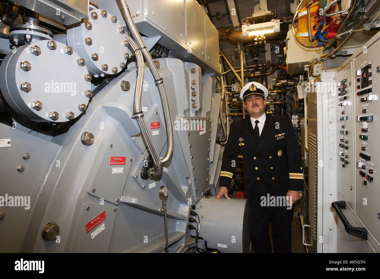 Engine compartment of the U32 first fuel cell propelled submarine