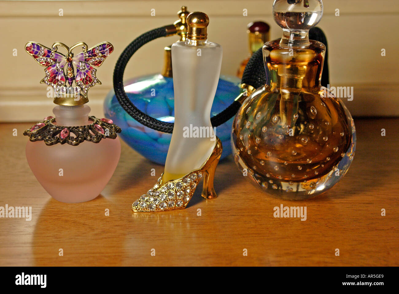 Decorative perfume bottles Stock Photo