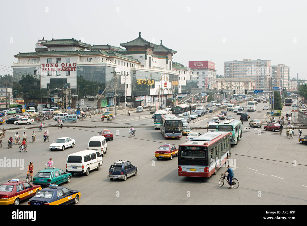 Congested peking road Stock Photo