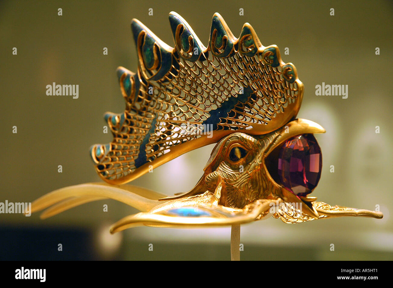 A glass art jewellery named Tiara by French glass designer Rene Jules