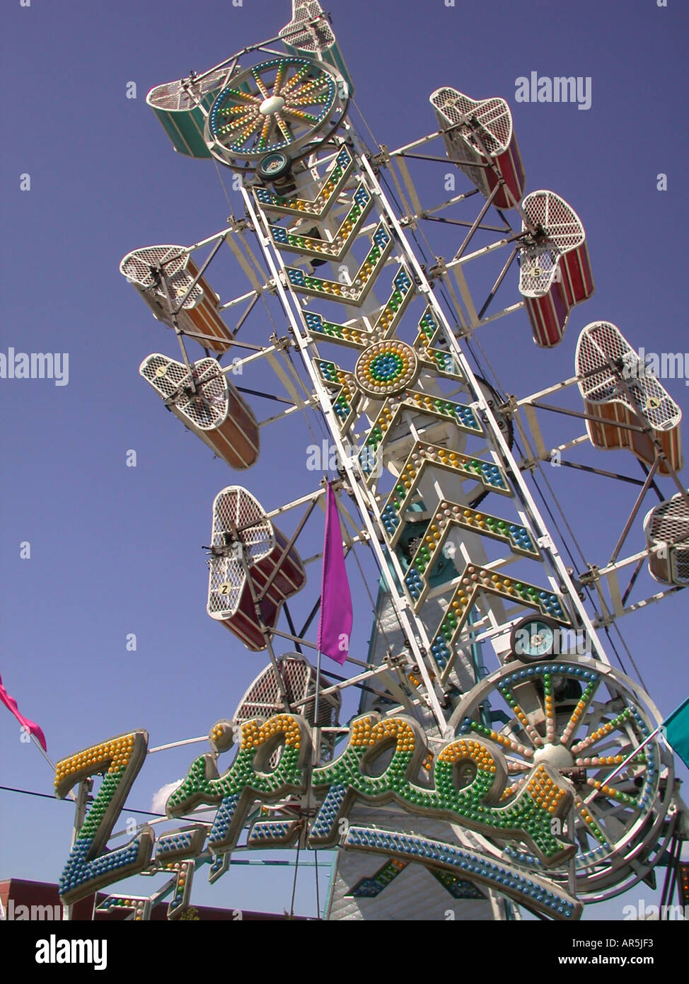 Zipper Amusement Park Ride Stock Photo