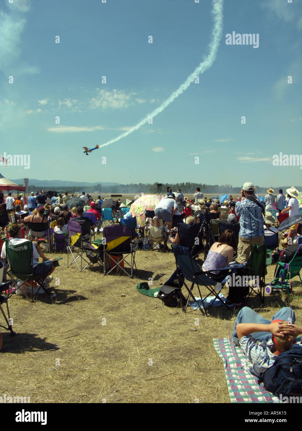 Crowd watching air show Stock Photo Alamy