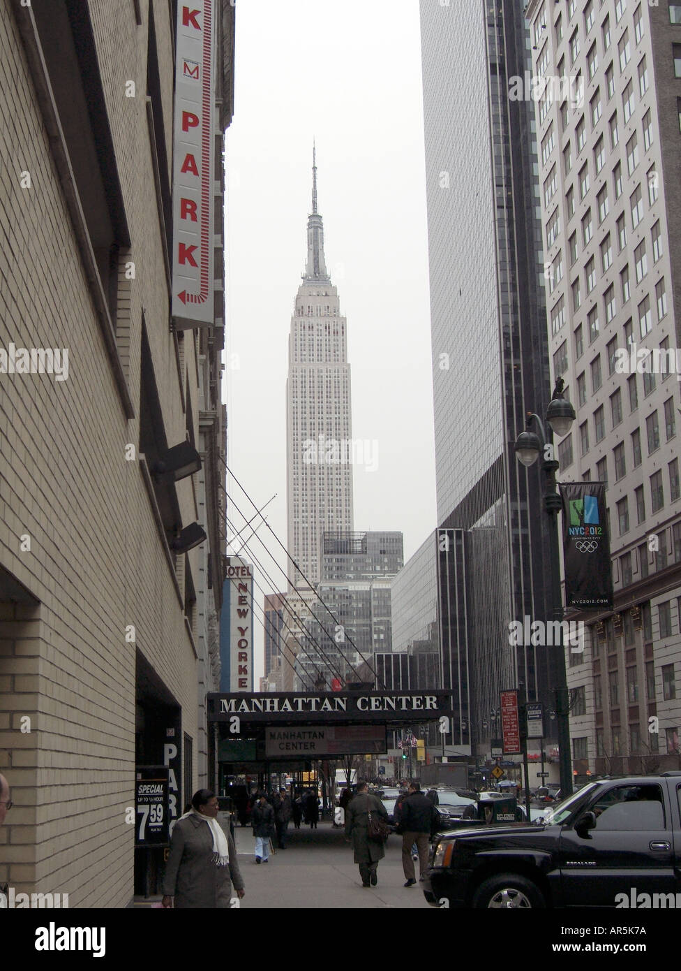street scene West 34th Street New York City with Empire State Building ...