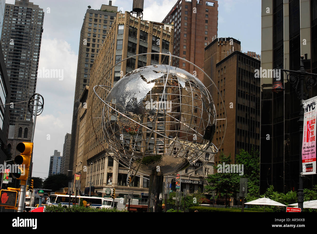 Globe Columbus Circle junction of eigth Avenue Broadway and Central Stock  Photo - Alamy