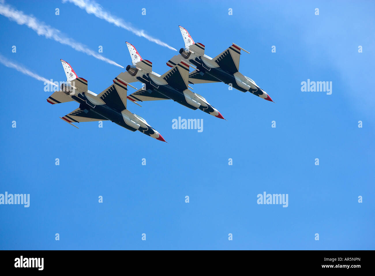 U.S. Thunderbirds in flight at airshow, Smyrna, Tennessee Stock Photo