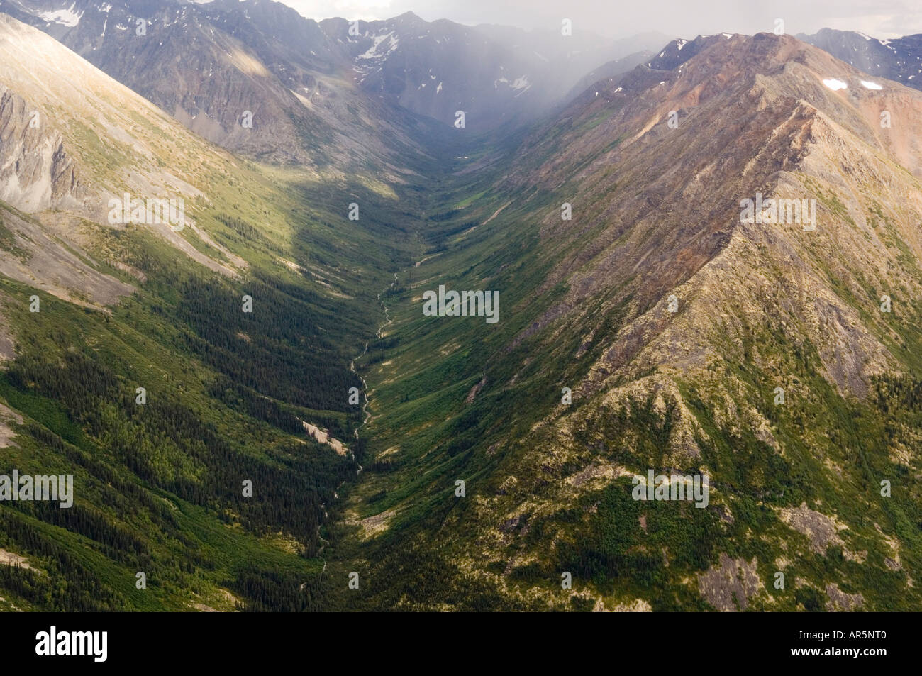 Aerial view of a valley Stock Photo - Alamy