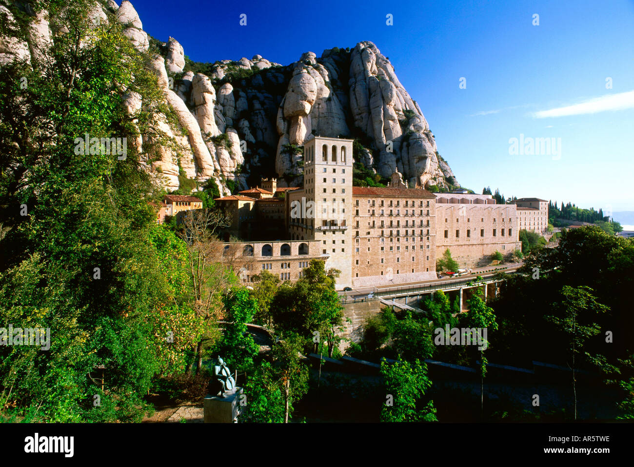 Monastery, Monasterio de Montserrat, Montserrat, Province Barcelona, Catalonia, Spain Stock Photo
