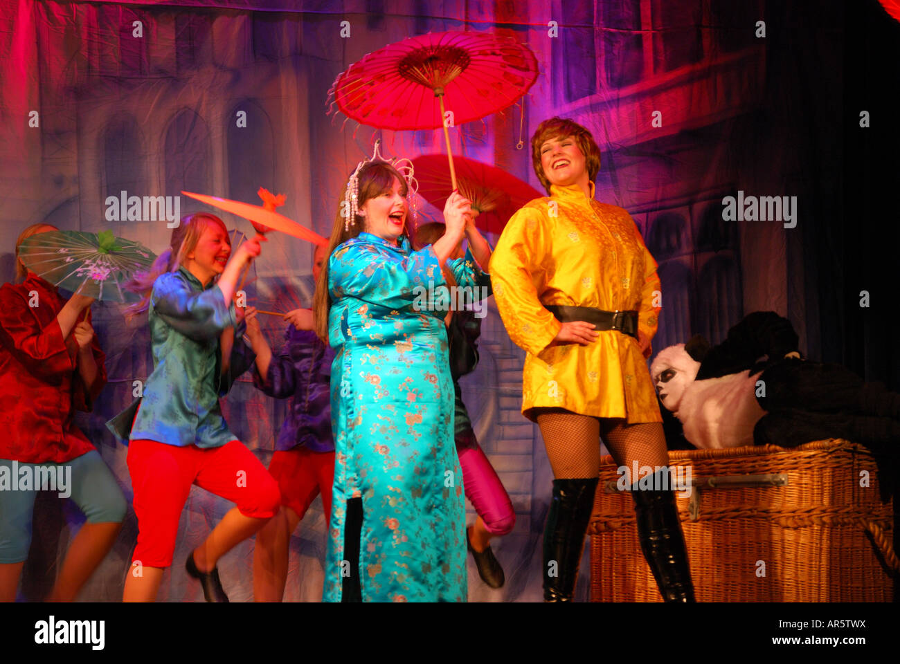 'Aladdin' Pantomime play, Concorde Club, Middlesex, England, United Kingdom Stock Photo