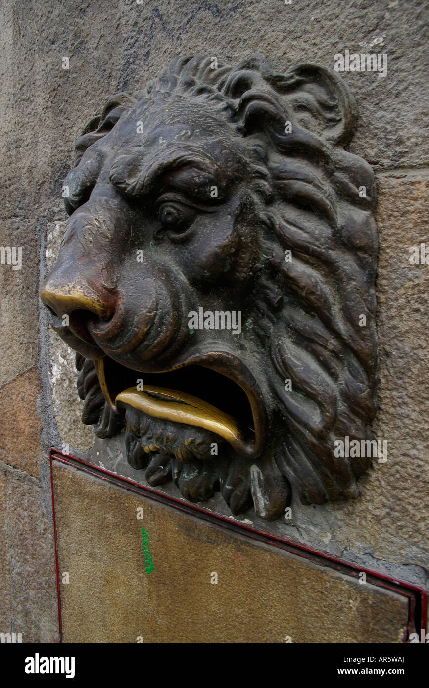 mailbox with form of lion head Stock Photo