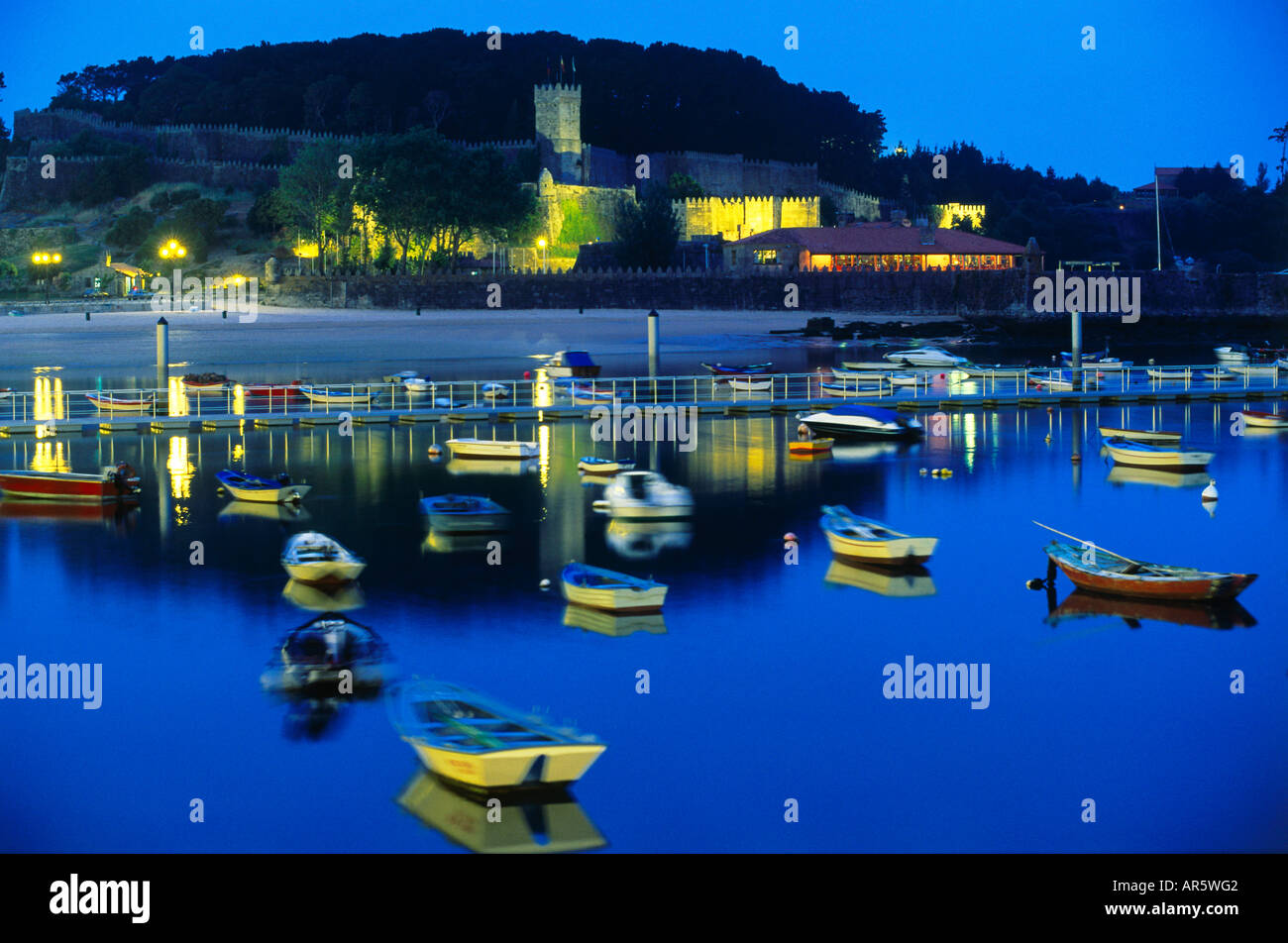 bour and castle, Hotel Parador, Baiona, Province Pontevedra, Galicia