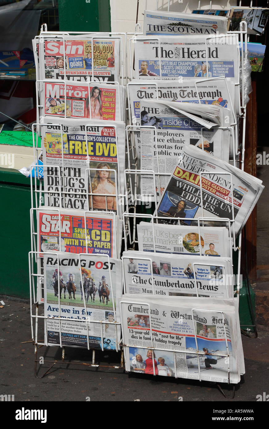 British UK daily and weekly newspapers, national and regional Stock Photo