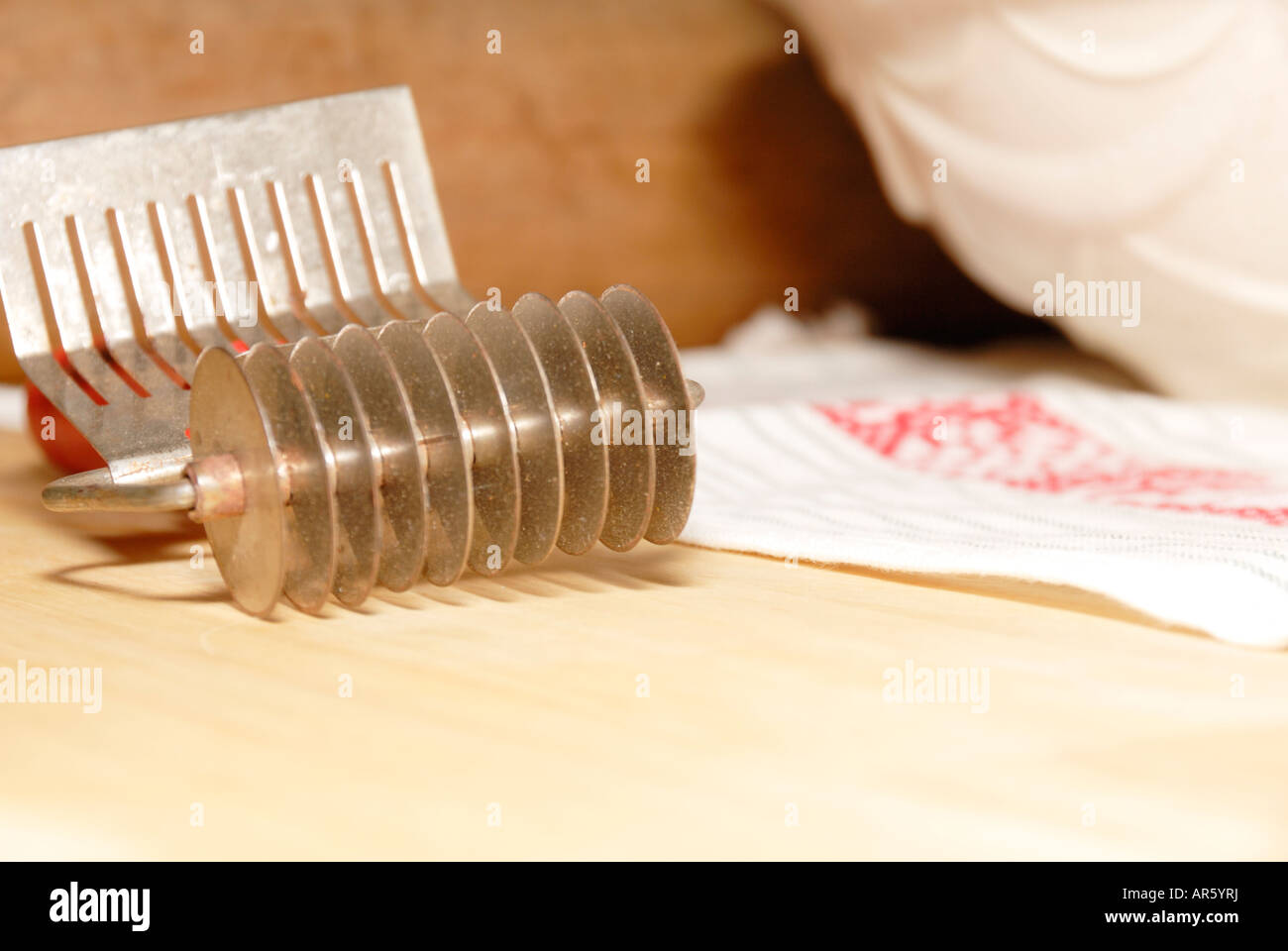 pasta cutter and rolling pin Stock Photo Alamy