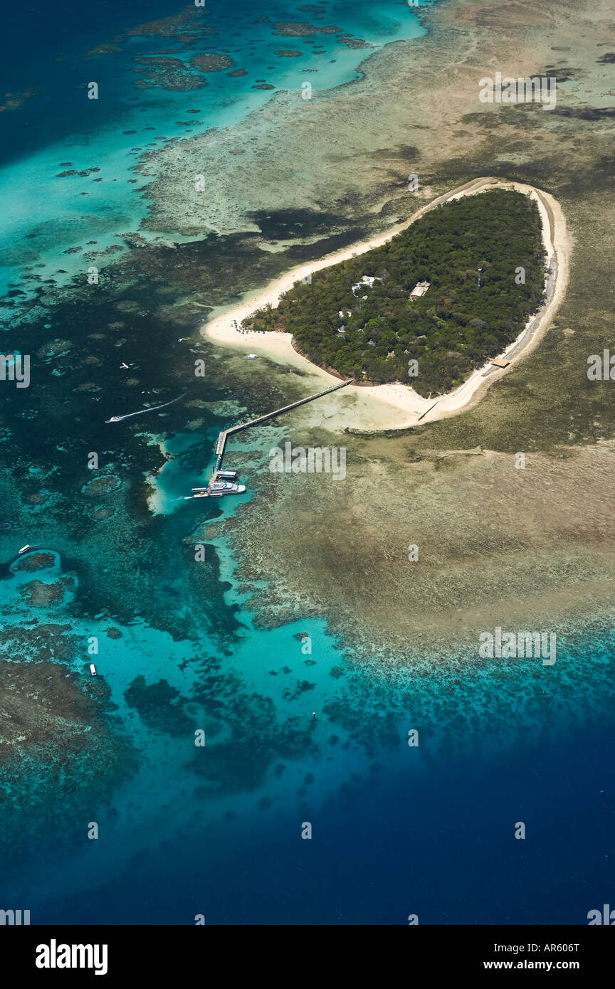 Green Island Great Barrier Reef Marine Park North Queensland Australia aerial Stock Photo