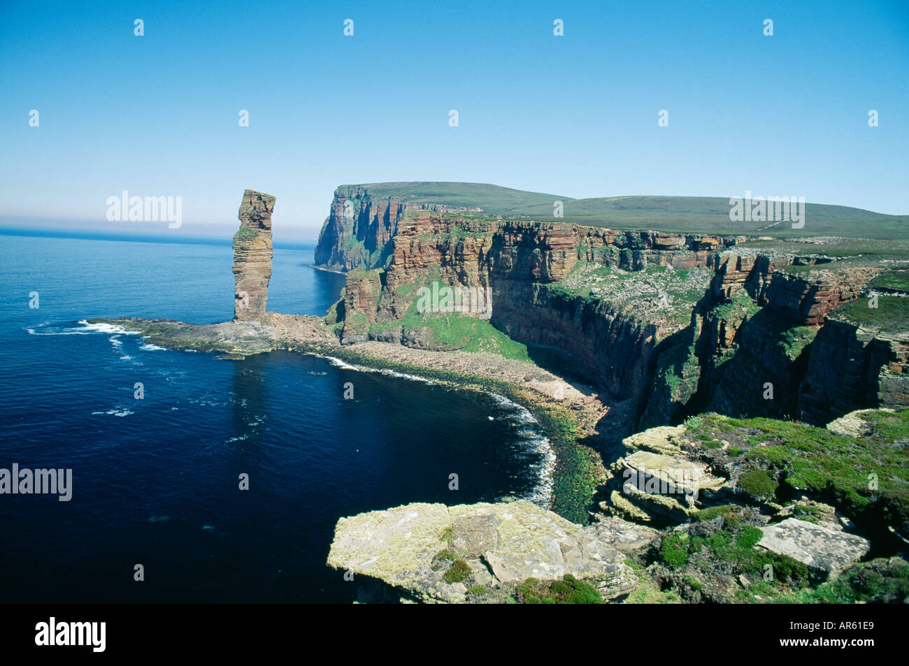 The Old Man of Hoy Hoy Orkney summer Scotland Stock Photo