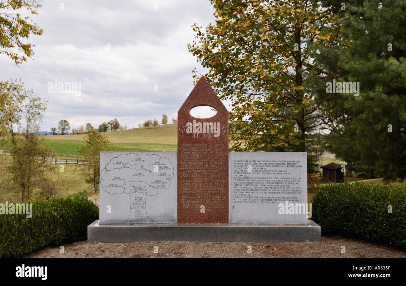 Granite Marker for Sportsman Hill at William Whitley House Near