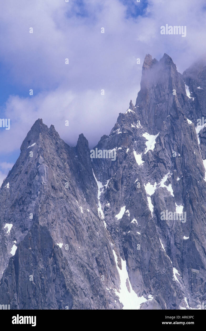 Rock Spires, Mont Blanc Massif, Chamonix, France Stock Photo