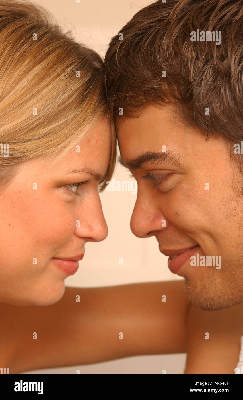 Close Up Of Male On Right Short Wavy Auburn Hair And Stubble