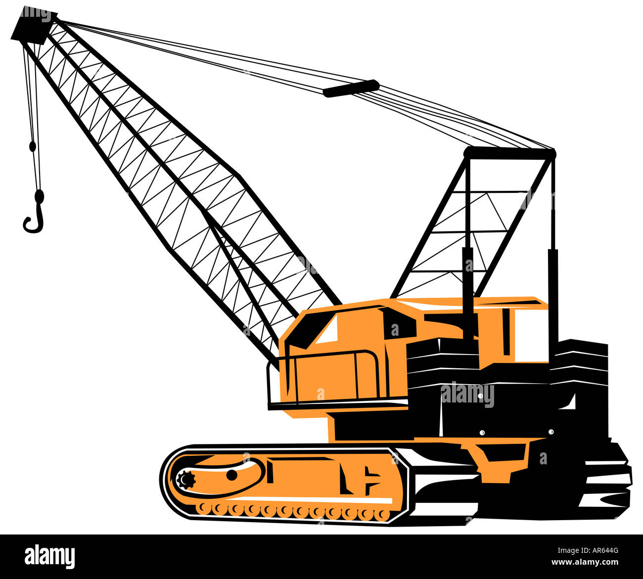 Mechanical crane on white background Stock Photo Alamy