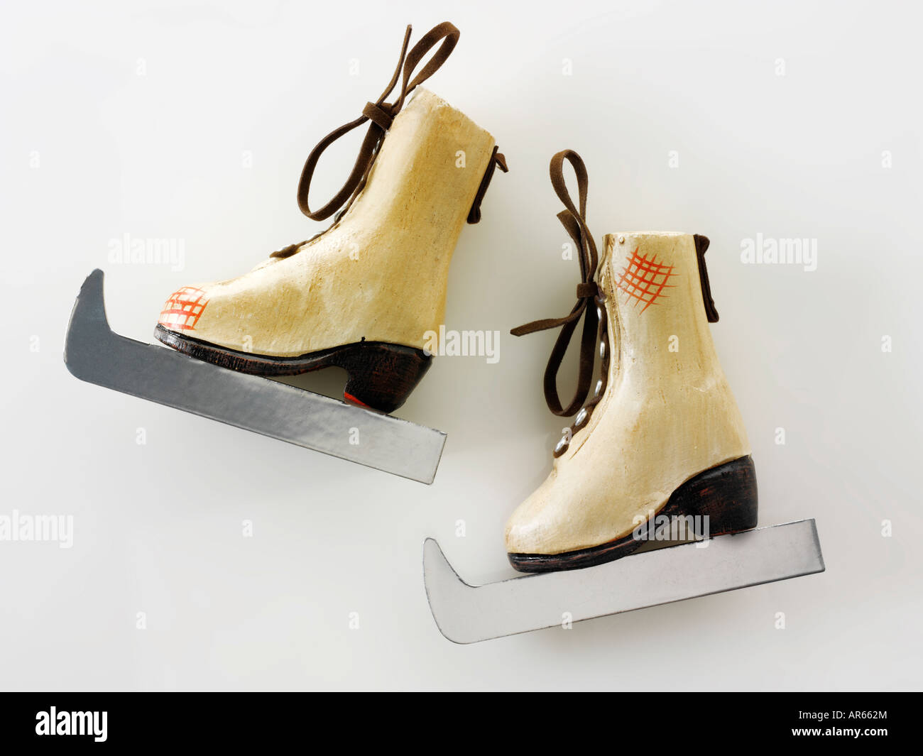festive wooden 'Christmas ice skates' Stock Photo