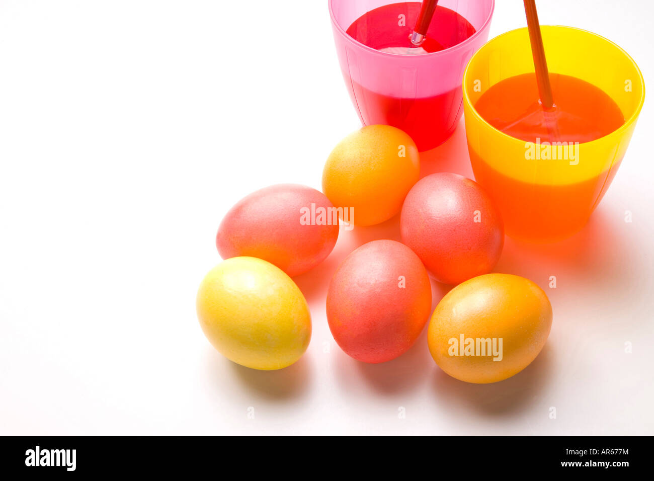 Colouring Easter eggs Stock Photo