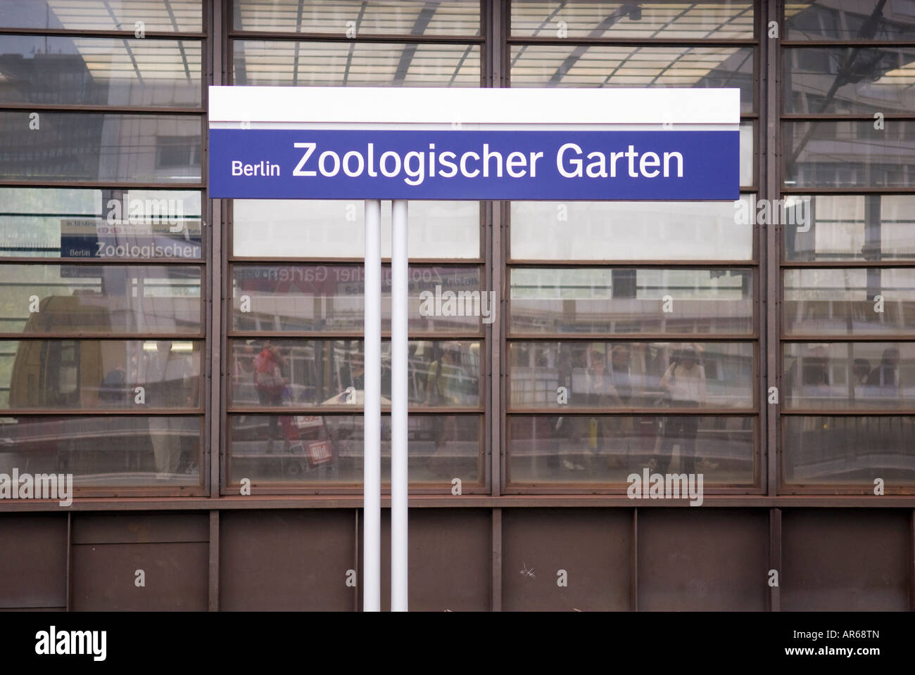 Zoo sign at Bahnhof Zoo Railway Station, Berlin Germany Stock Photo