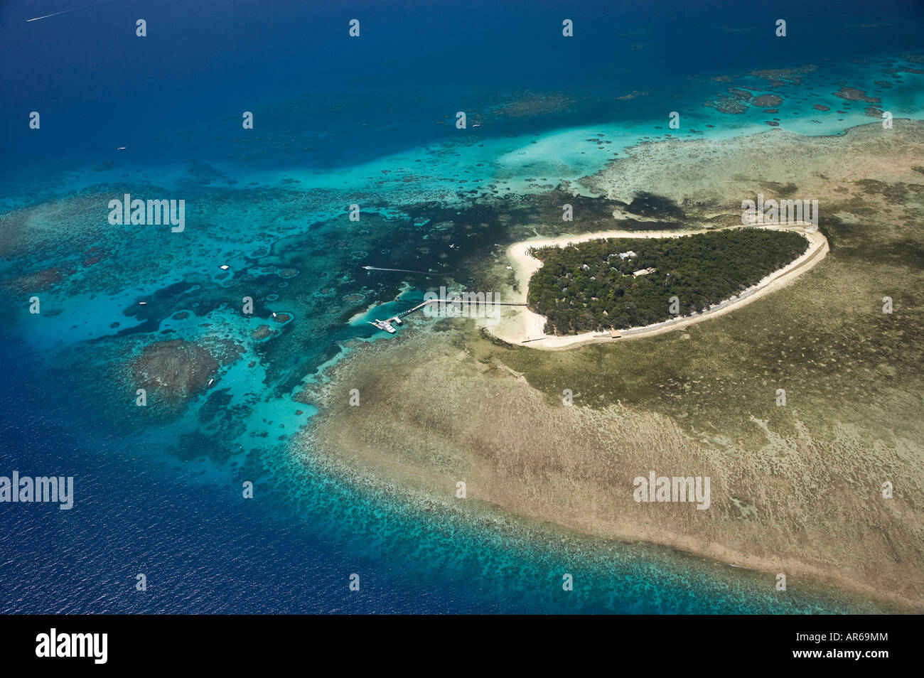 Green Island Great Barrier Reef Marine Park North Queensland Australia aerial Stock Photo